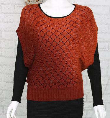 2015春夏 寬松大碼 時(shí)尚休閑 鏤空 女 針織兩件套 廠價(jià)